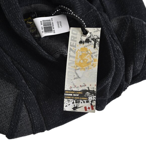 NWT Point Zero Men's Charcoal Knit Sweater Shawl Collar Cotton Large - Picture 6 of 11